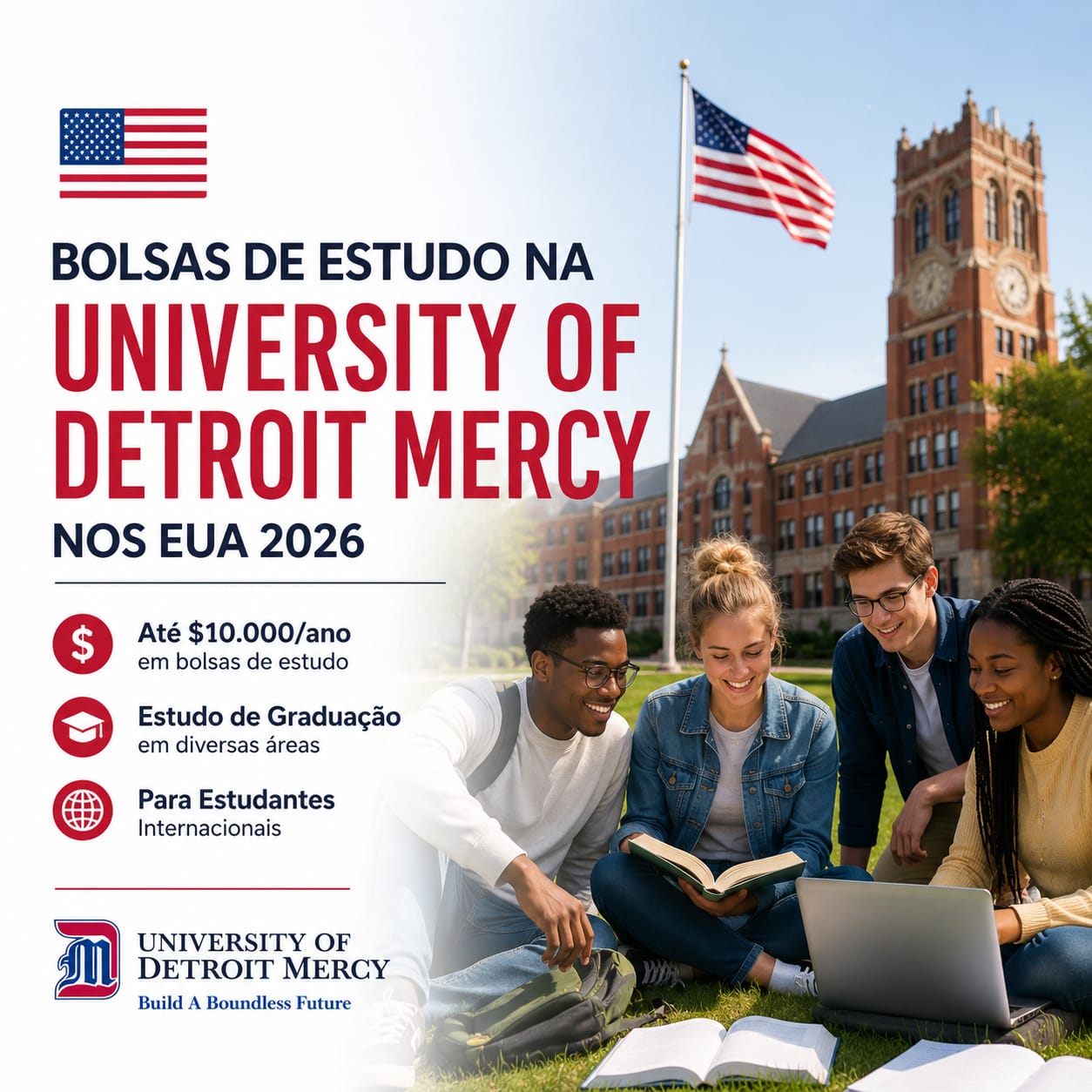 University of Detroit Mercy — Bolsas para Estudantes Internacionais 2026